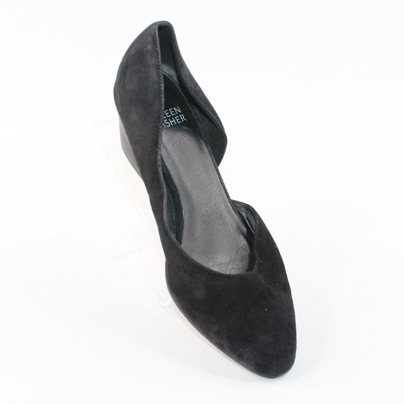 Eileen Fisher Shoes - Eileen Fisher Black Suede Low Wedge Heels